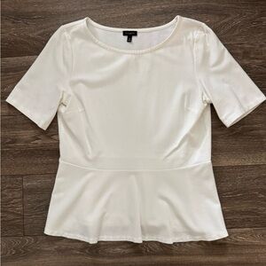 Talbots White Peplum Top